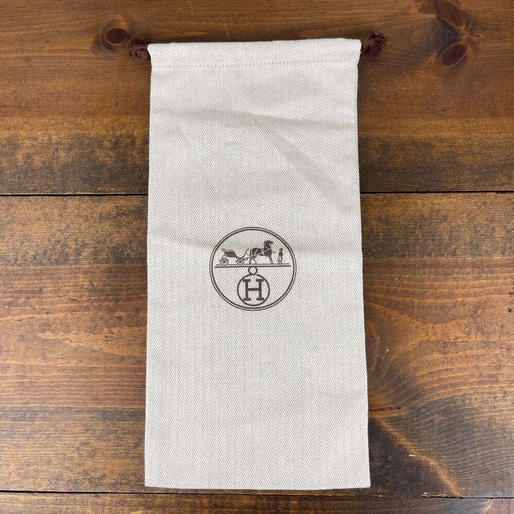 Hermes Dust Bag Pouch with Drawstring top 7” x 14” Heavy Cotton